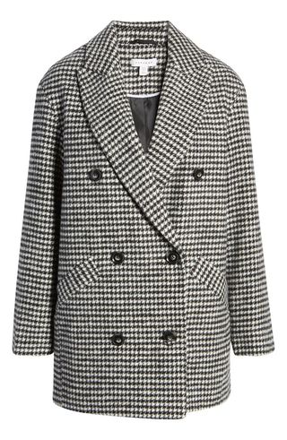 Topshop + Stetson Houndstooth Check Coat