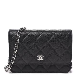 Chanel + Pre-Owned Caviar Quilted Mini Wallet On Chain