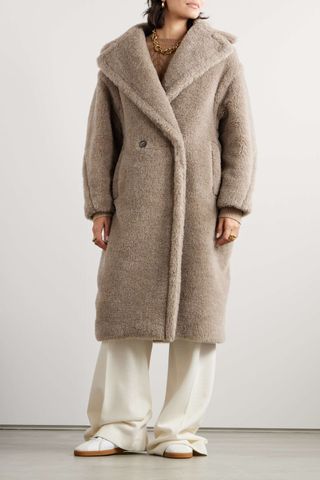Max Mara + Nuevo Teddy Oversized Double-Breasted Alpaca, Cashmere and Silk-Blend Coat