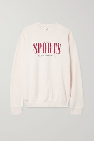 Sporty & Rich + Sports Printed Cotton-Jersey Sweatshirt