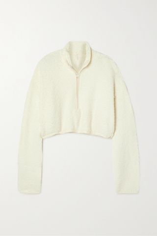 Skims + Cozy Knit Cropped Bouclé Sweatshirt