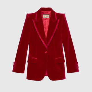 Gucci + Single-Breasted Velvet Jacket