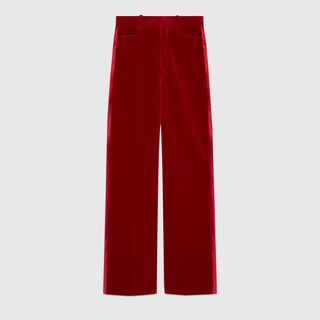 Gucci + Stretch Velvet Flared Trousers