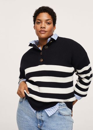 Mango + Striped Knit Sweater