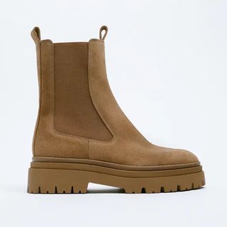 Zara + Split Leather Lug Sole Ankle Boots