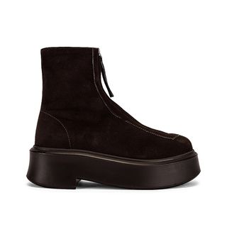 The Row + Suede Platform Ankle Boots