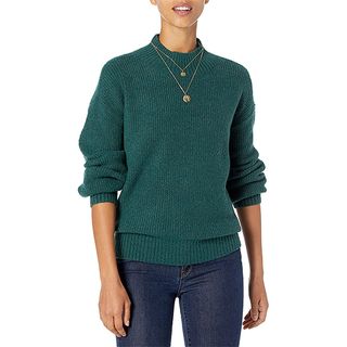 Goodthreads + Boucle Shaker Stitch Balloon-Sleeve Sweater