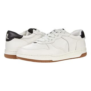 Madewell + Court Sneakers in White and Black Leather