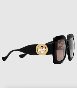Gucci + Rectangular Sunglasses With Chain