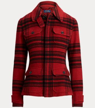 Ralph Lauren + Plaid Buttoned Jacket