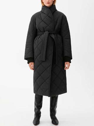 Arket + Quilted Shawl Collar Coat
