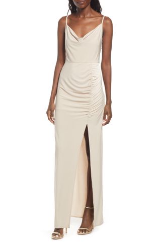 Wayf + The Layla Ruched Cowl Neck Gown