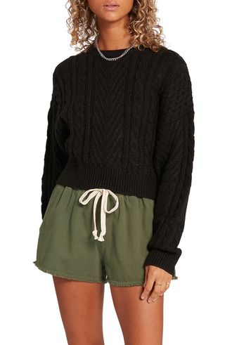 Volcom + Cabled Babe Crewneck Sweater