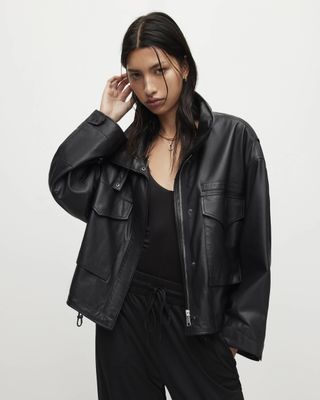 AllSaints + Clay Oversized Leather Jacket