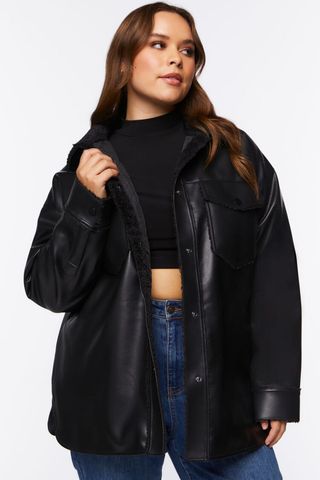 Forever21 + Faux Leather Shacket