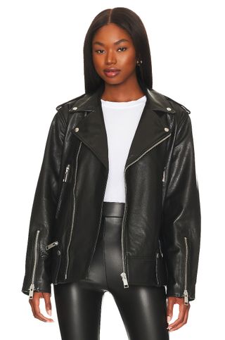 Oversized biker jacket womens best sale