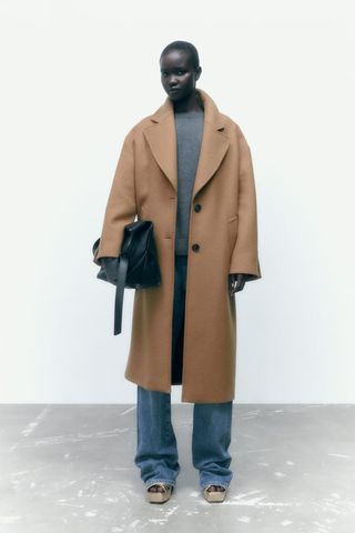Zara + Oversize Coat with Wool