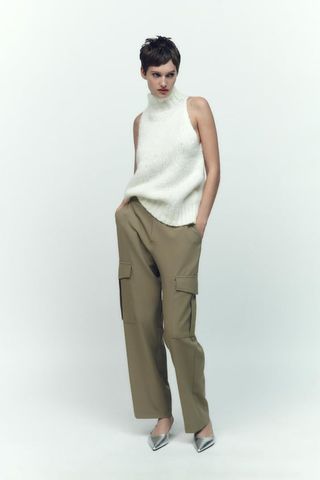 Zara + Straight-Leg Cargo Trousers