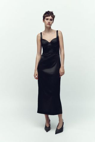 Zara + Corsetry-Style Midi Dress