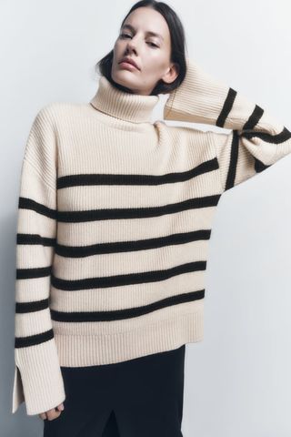 Zara + Striped Knit Sweater