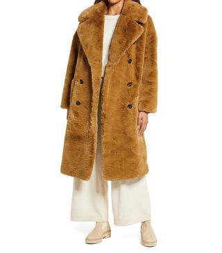 Nordstrom + Belted Recycled Polyester Faux Fur Coat