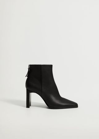 Mango + Pointed Heel Ankle Boot