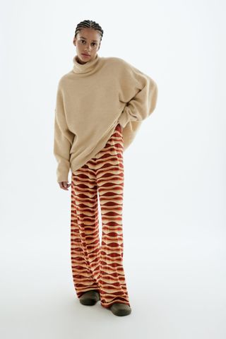 Zara + Printed Knit Pants