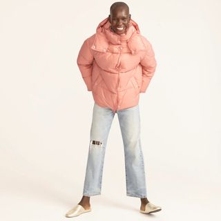 J.Crew + Flurry Puffer Jacket With PrimaLoft in Clay Sand