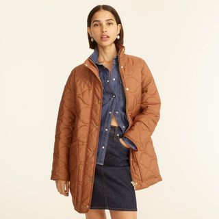 J.Crew + Quilted Cocoon Puffer With PrimaLoft