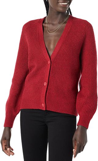 Amazon Essentials + Soft Touch Ribbed Blouson Cardigan