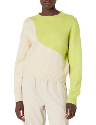 Kendall + Kylie + Color Blocked Crewneck Sweater