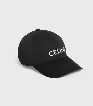 Celine + Baseball Cap in Cotton Black