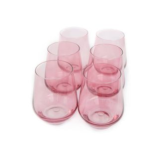 Estelle Colored Glass + Set of 6 Stemless Wineglasses