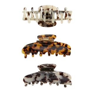 Tasha + Assorted 3-Pack Tortoiseshell Patterned Jaw Hair Clips