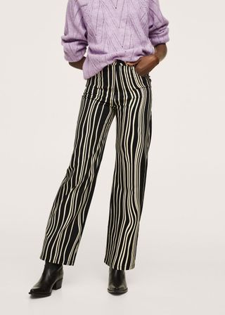 Mango + Stripes Printed Trousers