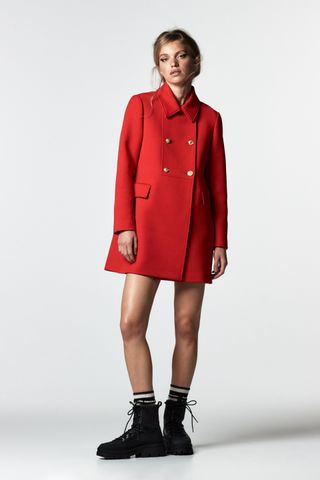 Zara + Buttoned Tailored Coat