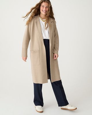 J.Crew + Ella Open-Front Long Sweater-Blazer