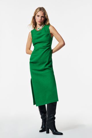 Zara + Long Textured Weave Dress