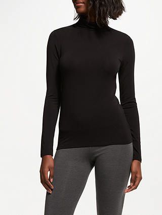Anyday John Lewis & Partners + Heat Generating Thermal Roll Neck, Black