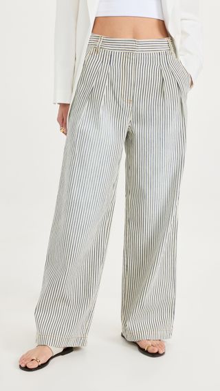 Tibi + Stonewash Striped Stella Jeans