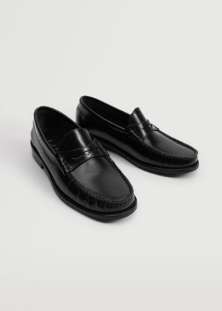 Mango + Leather Penny Loafers