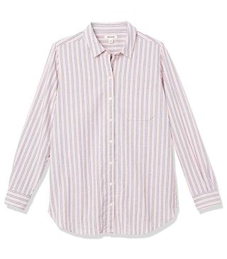 Goodthreads + Seersucker Long Sleeve Oversized Side Button Shirt