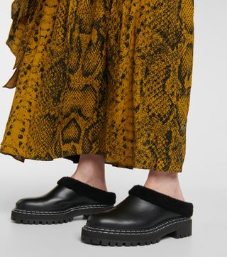 Proenza Schouler + Shearling-Lined Leather Slippers