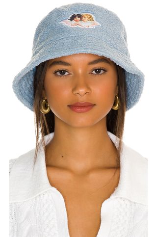 Fiorucci + Faux Fur Bucket Hat in Blue