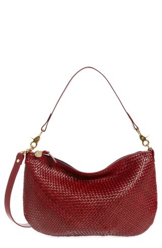 Clare v. + Moyen Woven Leather Messenger Bag
