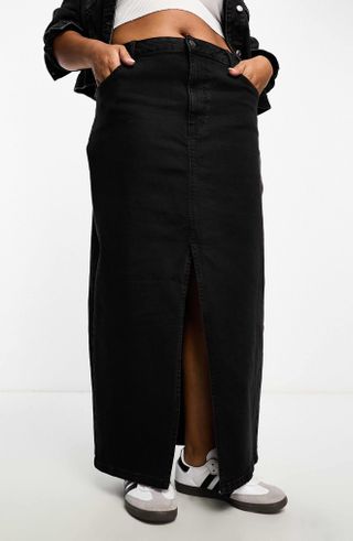 Asos Design + Denim Maxi Skirt