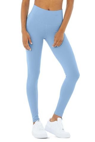 Alo + High-Waist Airbrush Leggings in Blue Skies