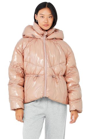 Alo Yoga + Stunner Puffer Jacket in Dusty Pink