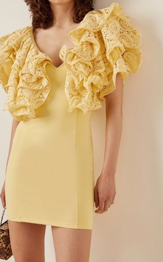 Rotate + Carmen Lace-Trimmed Organic Cotton Mini Dress