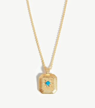 Missoma + Engravable Birthstone Star Ridge Pendant Necklace
